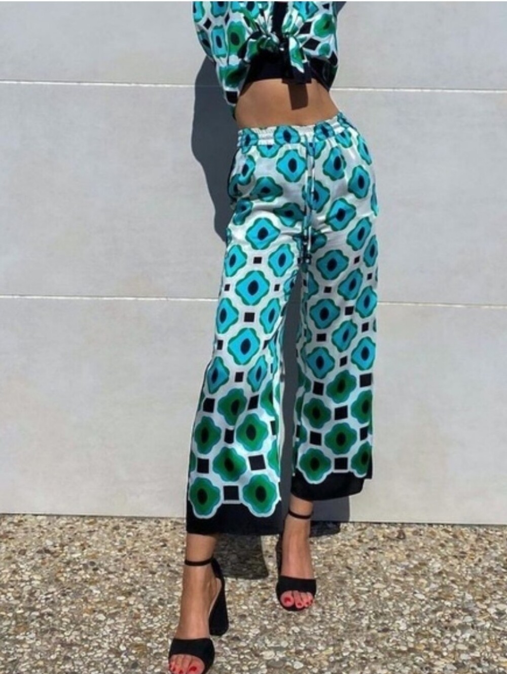 ZARA 2pc SET CO ORD Flowy Geometric Print Pants and TopSIZE XL/XXL - Picture 14 of 16